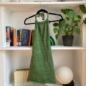 Green Backless Knit Mini Dress